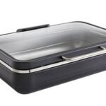 Excellent Black & Silver GN 1/1 Induction Chafer 58 x 47 x 19cm (22 4/5 x 18 1/2 x 7 1/2")