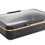 Excellent Black & Gold GN 1/1 Induction Chafer 58 x 47 x 19cm (22 4/5 x 18 1/2 x 7 1/2")
